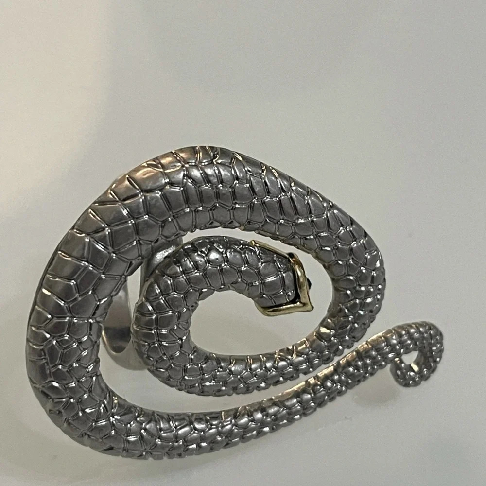 New York & Co Large Silver Tone Snake Ring - Picture 7 of 10